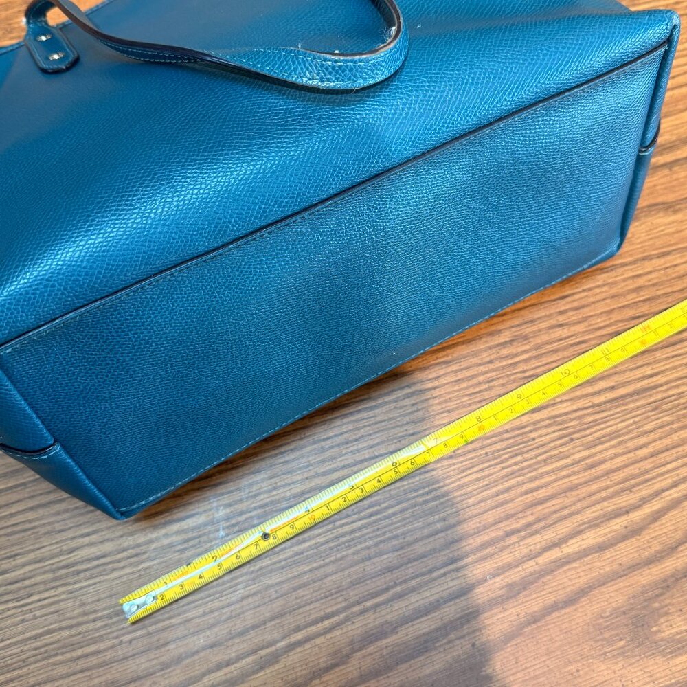 Coach Teal Pebbled Leather City Tote Shoulder Bag - Perfect Work Bag 🏙️ - Picture 10 of 13